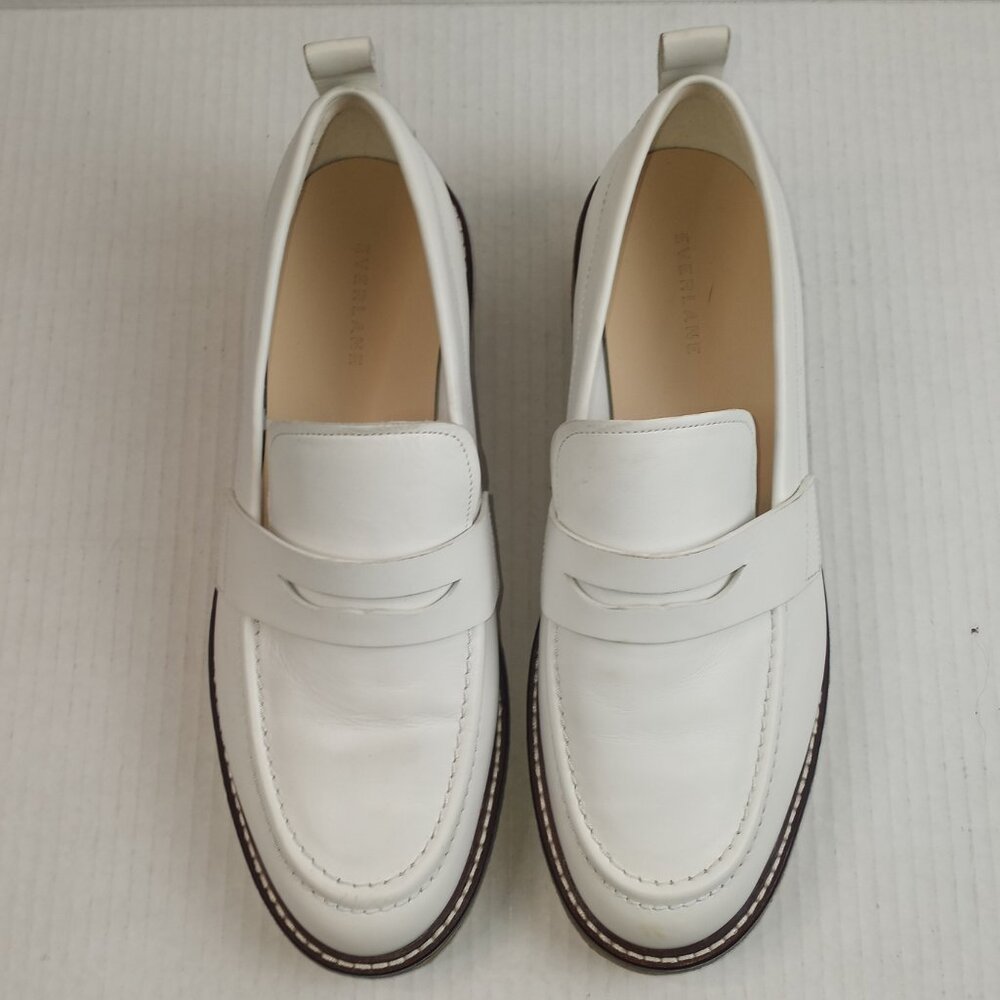 NWOT  Everlane The Gum Sole White Penny Loafers